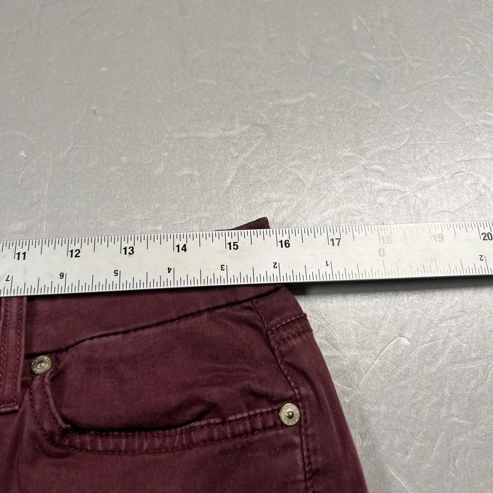 7 For All Mankind Jeans Womens‎ 31 Burgundy Blair Stretch Lightweight - Picture 5 of 11